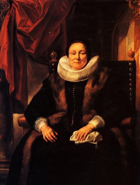 Portrait of a lady sitting in a chair - Якоб Йорданс