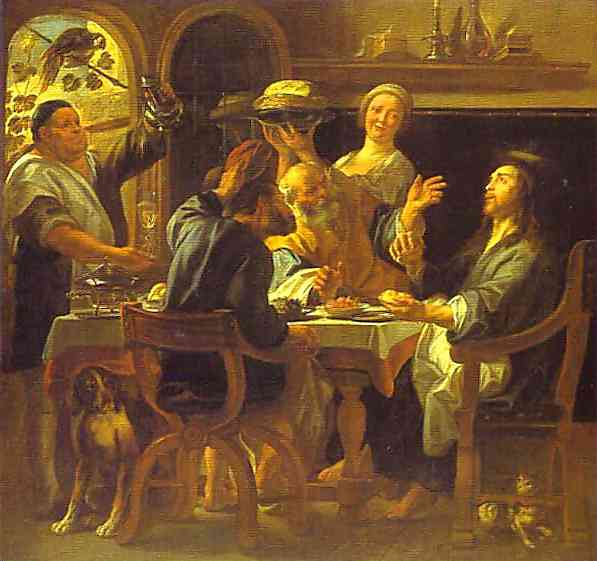 The Supper at Emmaus, c.1645 - 雅各布·乔登斯