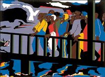 Confrontation at the Bridge from the series Not Songs of Loyalty Alone: The Struggle for Personal Freedom - Jacob Lawrence
