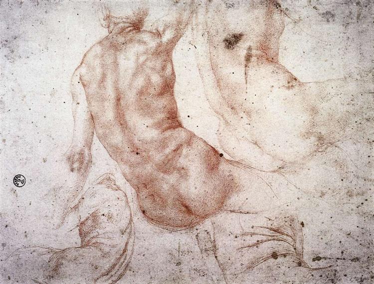 Seated Nude with Raised Arm - Jacopo Pontormo