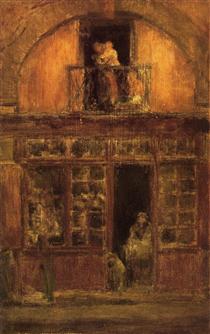 A Shop with a Balcony - James McNeill Whistler