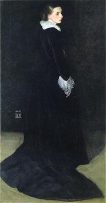 Arrangement in Black, No. 2 Portrait of Mrs. Louis Huth - James McNeill Whistler