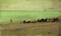 Blue and Silver: Boat Entering Pourville - James McNeill Whistler