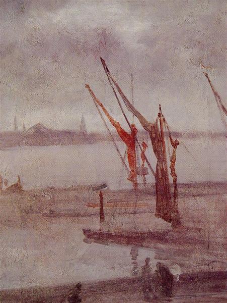 Chelsea Wharf Grey and Silver, c.1875 - 惠斯勒
