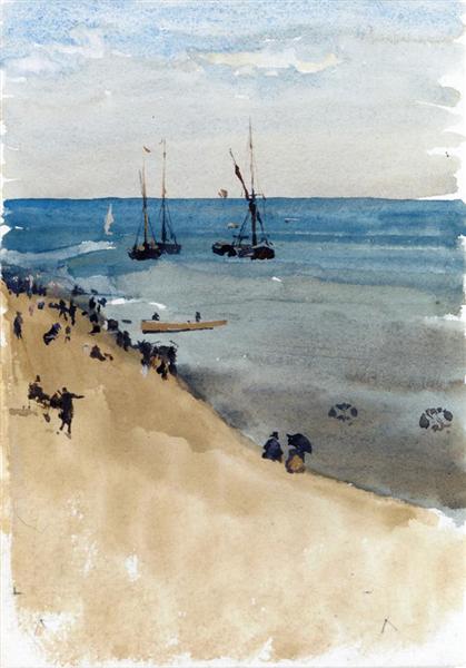 Green and Silver - The Bright Sea, Dieppe, c.1883 - c.1885 - Джеймс Вістлер