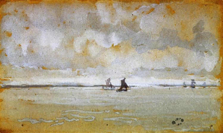 Grey Note - Mouth of the Thames, c.1885 - Джеймс Эббот Макнил Уистлер