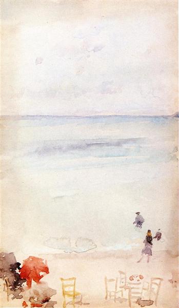 Note in Opal - The Sands, Dieppe, c.1885 - 惠斯勒
