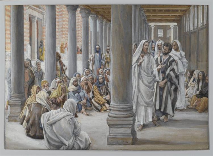 Jesus Walks in the Portico of Solomon (Jésus se promène dans le portique de Salomon) - James Tissot
