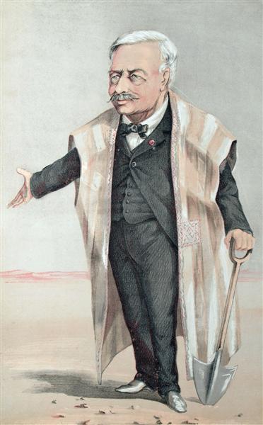 Man of the day No.20° - Caricature of Le Viscomte De Lesseps, 1870 - 1871 - James Tissot