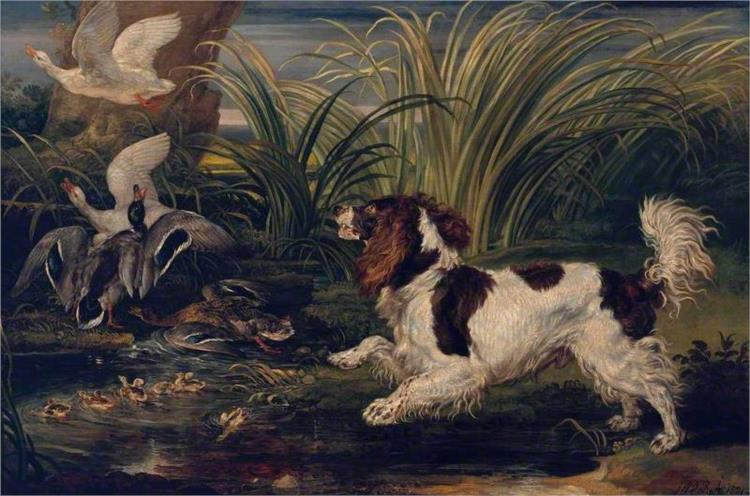 A Spaniel Frightening Ducks, 1821 - James Ward