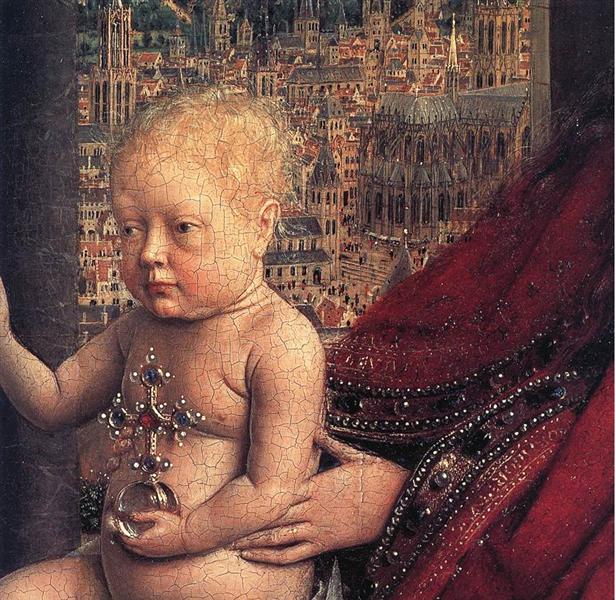 The Virgin of the Chancellor Rolin (detail), 1434 - 1436 - 揚‧范艾克