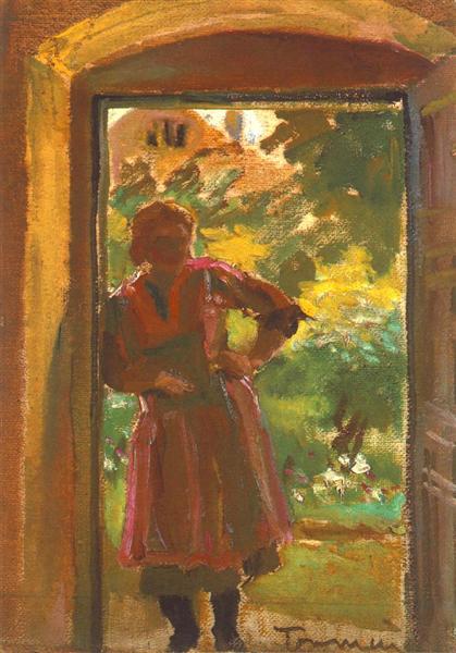 Woman Standing in a Door, 1934 - Janos Tornyai