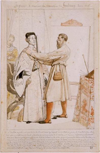 Aretino and Tintoretto - Jean Auguste Dominique Ingres