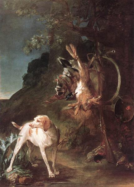 Game Still Life with Hunting Dog, c.1730 - Jean Siméon Chardin