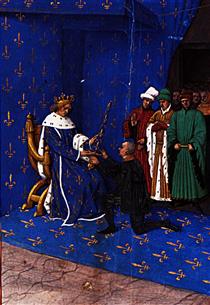 Charles V gives the sword of constable to Bertrand du Guesclin - Jean Fouquet