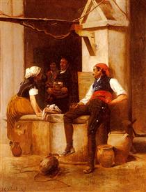 Chatting by the Fountain - Jehan Georges Vibert