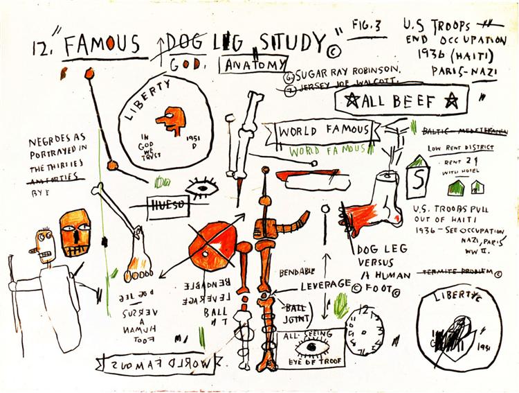 Dog Leg Study, 1983 - Jean-Michel Basquiat