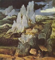 St. Jerome in Rocky Landscape - Joachim Patinier