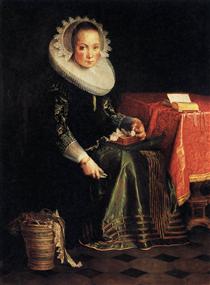 Portrait of Eva Wtewael - Йоахим Эйтевал