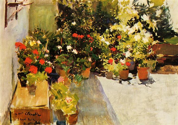 A Rooftop with Flowers, 1906 - Joaquin Sorolla