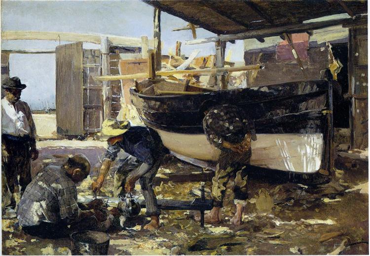 Boat Builders, 1894 - Joaquin Sorolla