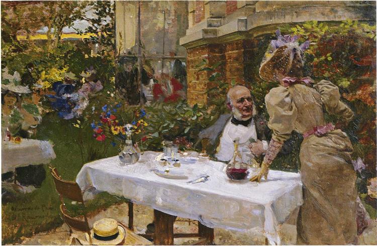 Cafe in Paris, 1885 - Хоакін Соролья