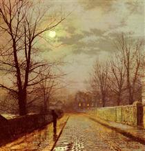 Lane In Cheshire - John Atkinson Grimshaw