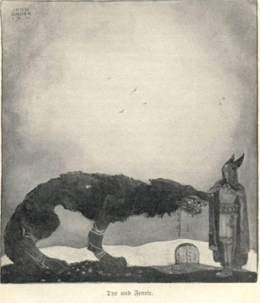 Tyr and Fenrir, 1911 - John Bauer