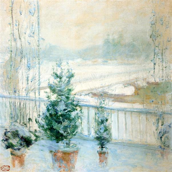 Balcony in Winter, 1901 - 1902 - Джон Генри Твахтман (Tуоктмен)