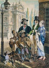 Wordly Folk Questioning Chimney Sweeps and Their Master Before Christ Church in Philadelphia - Джон Льюис Криммел