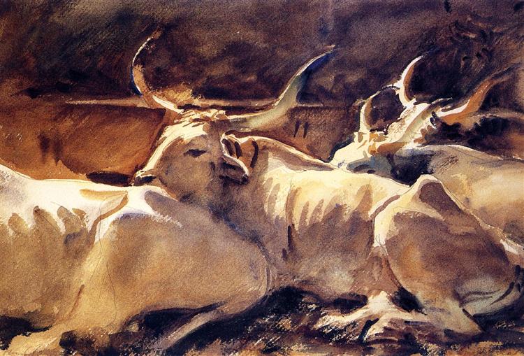 Oxen in Repose, c.1910 - John Singer Sargent