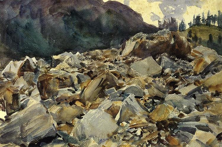 Purtud, Alpine Scene and Boulders, c.1904 - 薩金特