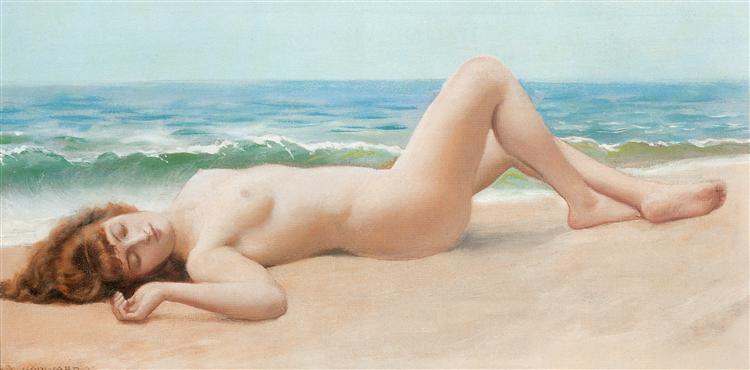 Nude On The Beach, 1922 - Джон Вільям Годвард