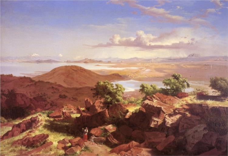 Valle de México desde el cerro de Santa Isabel, 1883 - Хосе Мария Веласко
