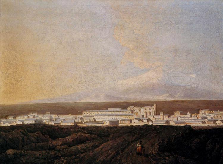A View of Mount Etna and A Nearby Town, c.1775 - Joseph Wright of Derby