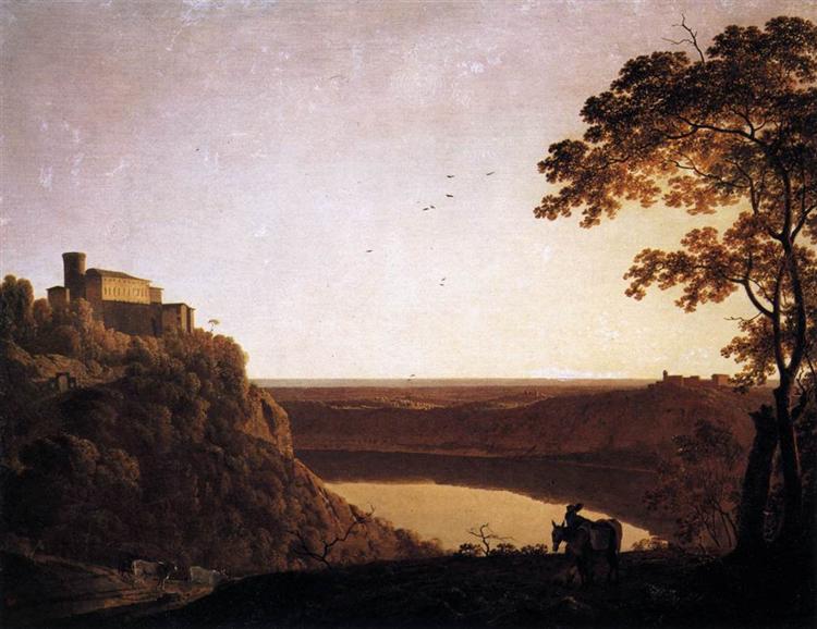View of the Lake of Nemi, 1790 - 1795 - Joseph Wright of Derby