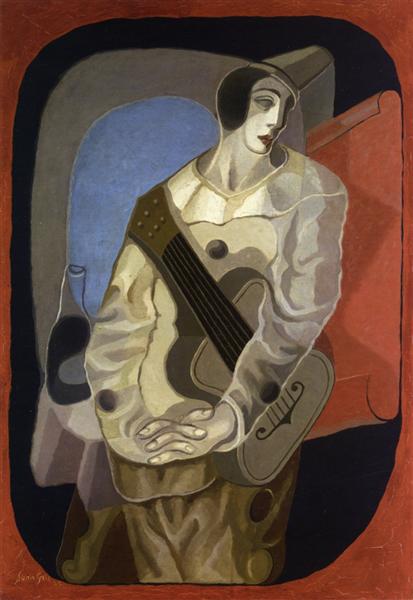 Pierrot with Guitar, 1925 - Хуан Грис