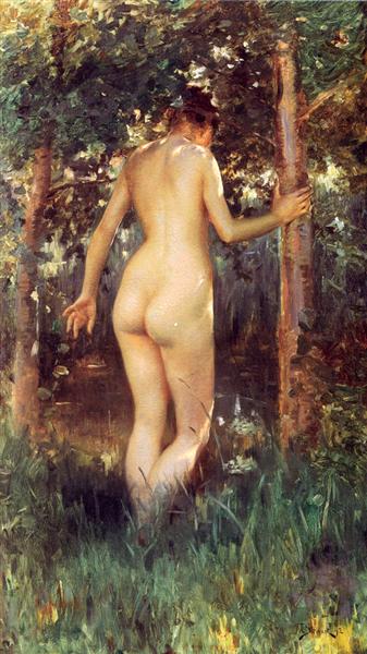 Study Of A Nude Woman, 1892 - Julius Stewart
