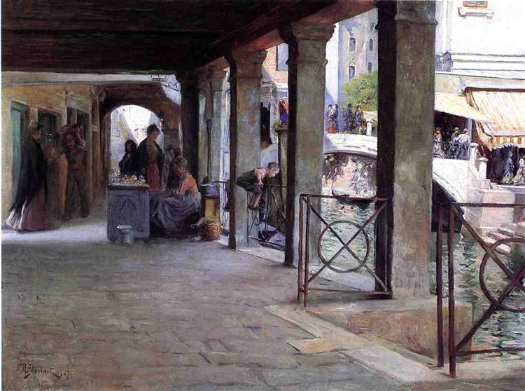 Venetian Market Scene, 1907 - Юлиус Леблан Стюарт
