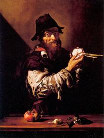 Retrato de um Velho com uma Cebola - José de Ribera