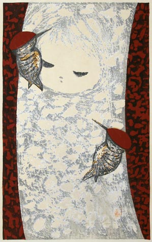 Tree Girl with Woodpeckers, 1960 - 河野薫