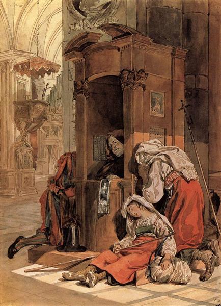 Confession of an Italian Woman, 1827 - 1830 - Карл Брюллов