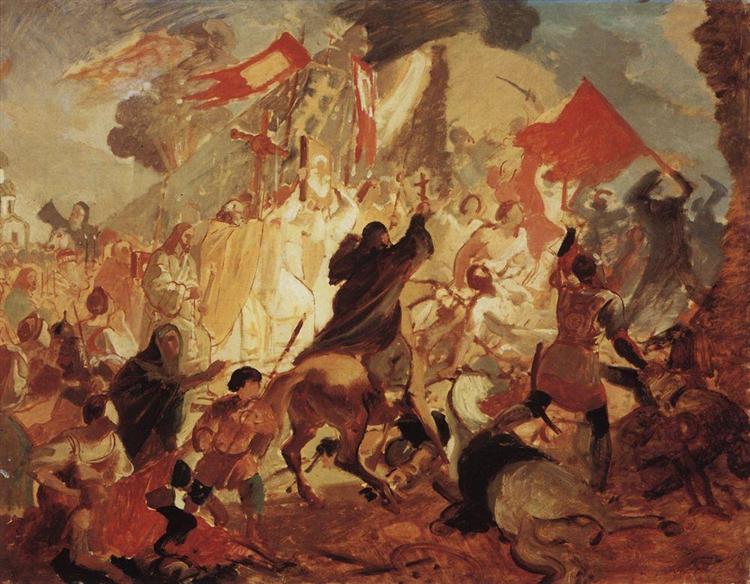 Siege of Pskov by Polish King Stefan Batory in 1581, 1836 - 1837 - Карл Брюллов