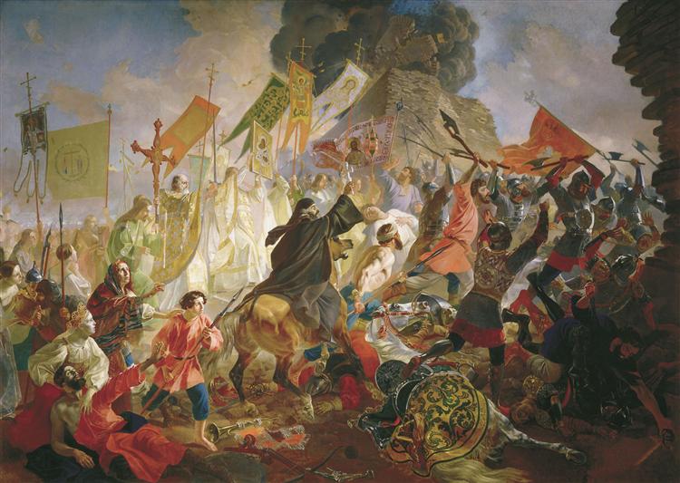 Siege of Pskov by Polish King Stefan Batory in 1581, 1839 - 1843 - Karl Brioullov