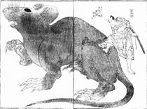 A monster rat from the Raigo Ajari Kaisoden - Katsushika Hokusai