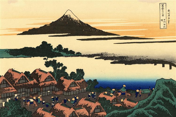 Dawn at Isawa in the Kai province - Katsushika Hokusai