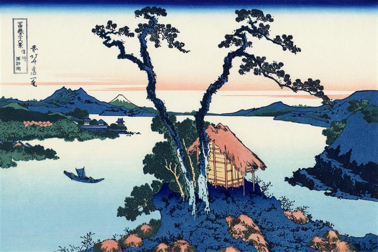 Lake Suwa in the Shinano province, c.1829 - c.1833 - Hokusai
