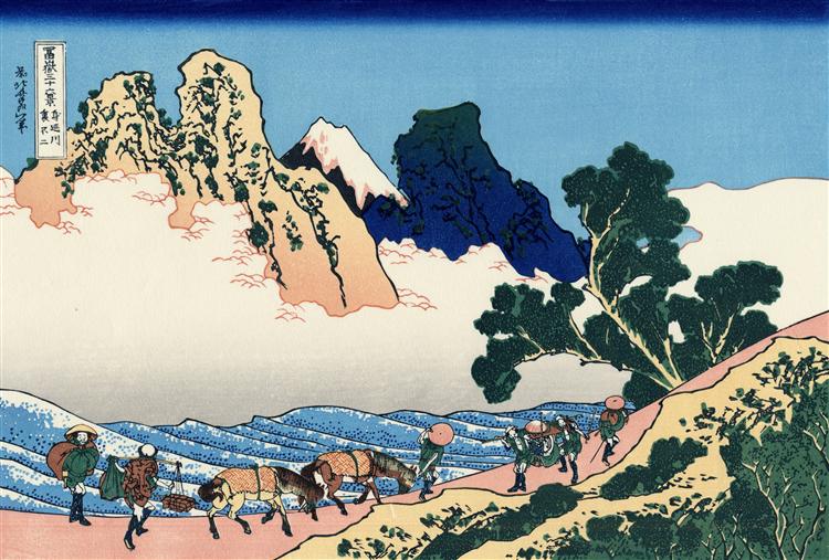 The back of the Fuji from the Minobu river - Katsushika Hokusai