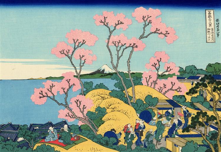 The Fuji from Gotenyama at Shinagawa on the Tokaido - Katsushika Hokusai