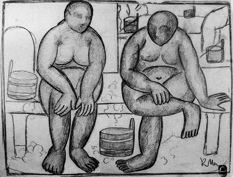 In the Baths, 1911 - Kazimir Malevich